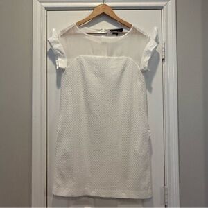 Paule Ka Sheath Dress Womens Sz 42 (US 10) White Eyelet Cotton Capsule Designer